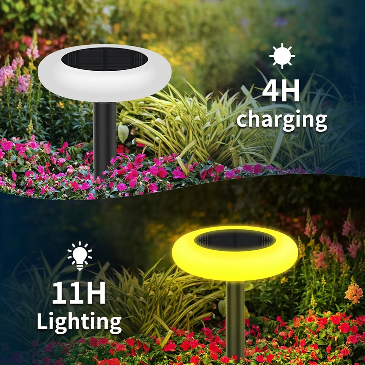 intelamp Colorful 2 Pack 6 Pack Solar Lights Outdoor Lawn Lights Pathway Lights Garden Lights For Landscape Walkway Patio Yard
