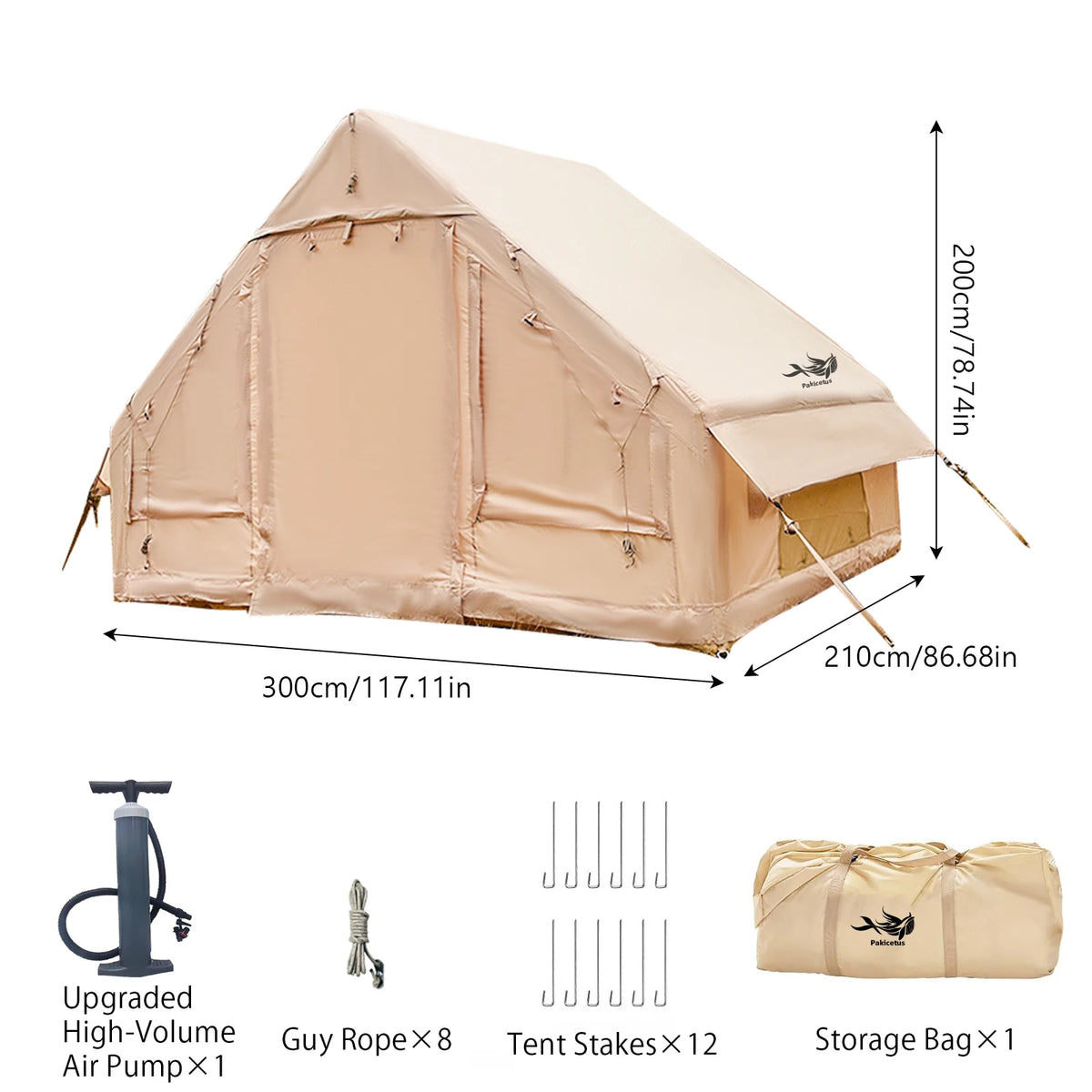 Portable Inflatable Outdoor Tent With Air Pump And Skylight