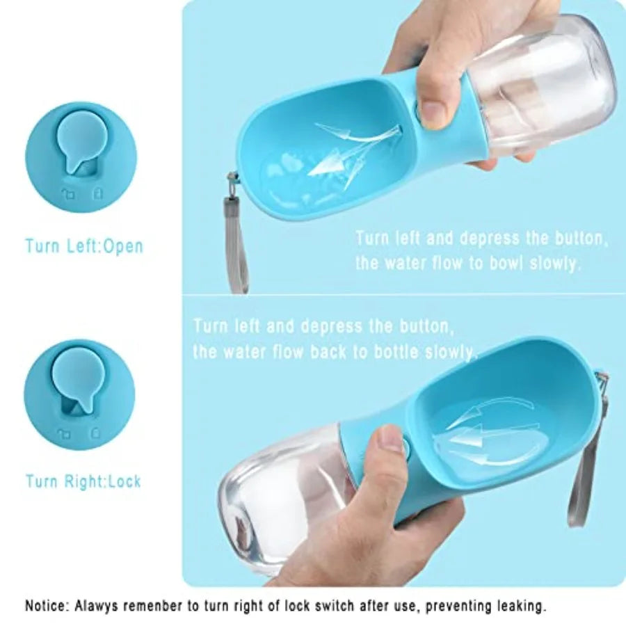 Portable Dog Water Bottle With Travel Food Container For Pets