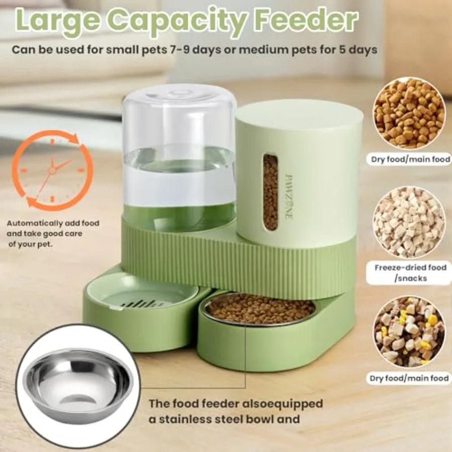 Plastic Gravity Pet Food Feeder And Bowl Set For Pets