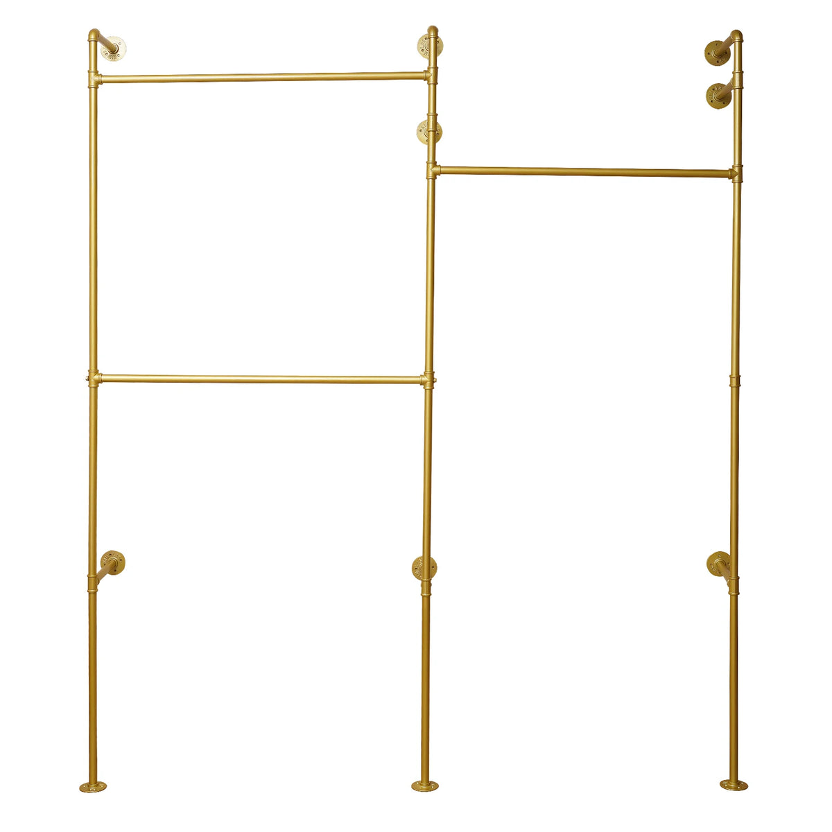 Bymaocar Wall Mounted Three Tier Industrial Pipe Garment Rack