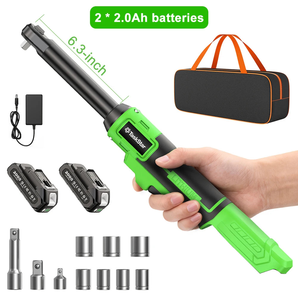 TaskStar Cordless Electric Ratchet Wrench With Batteries