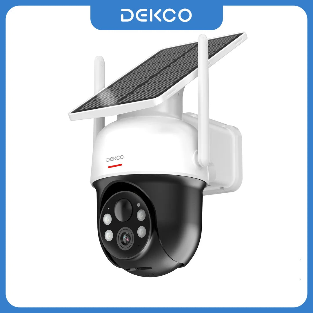 Dekco Wireless Solar PTZ Security Camera With Two Way Audio