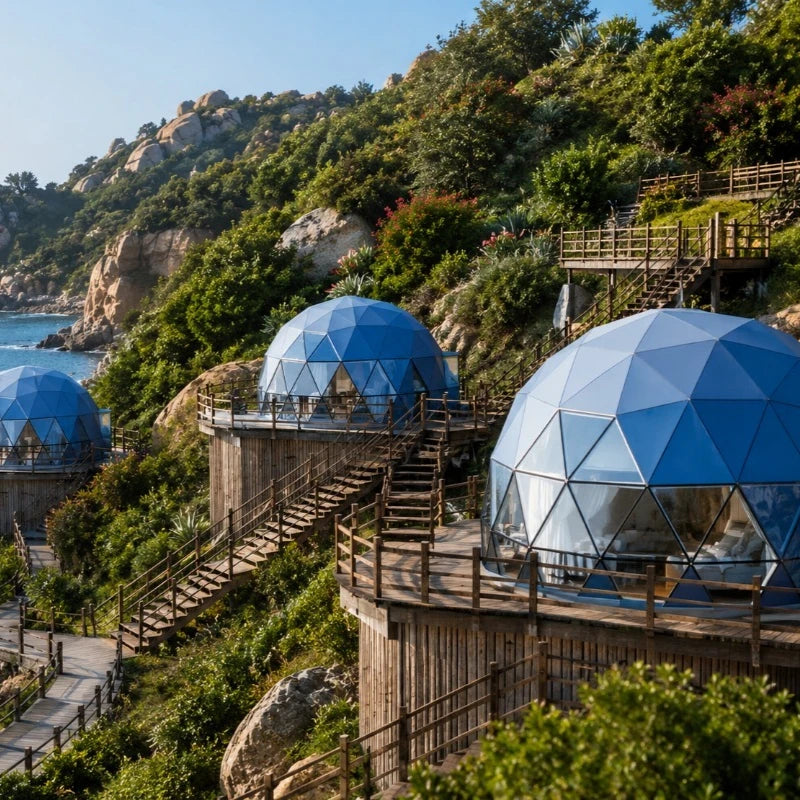 Waterproof Metal Geodesic Dome Tent For Outdoor Glamping Shelters