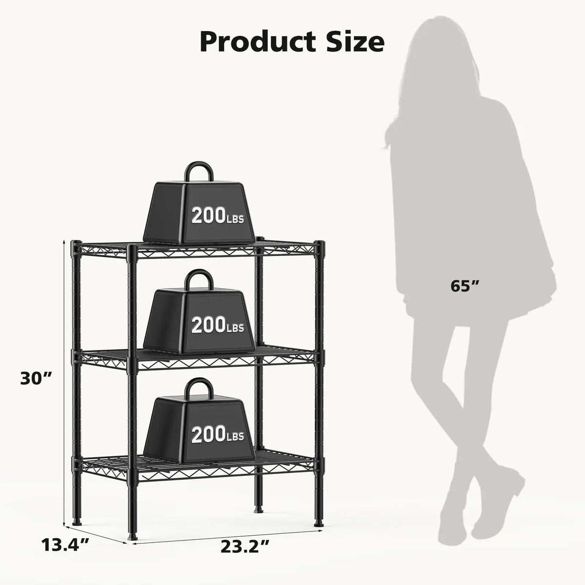 JHK Adjustable Metal Wire Storage Shelving For Home Organization