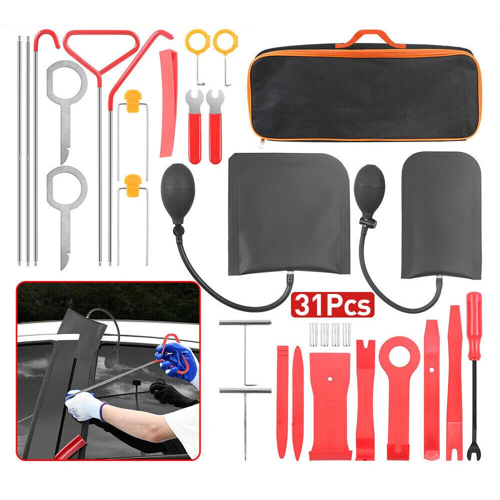 Professional 31 Piece Automotive Lockout And Trim Tool Kit