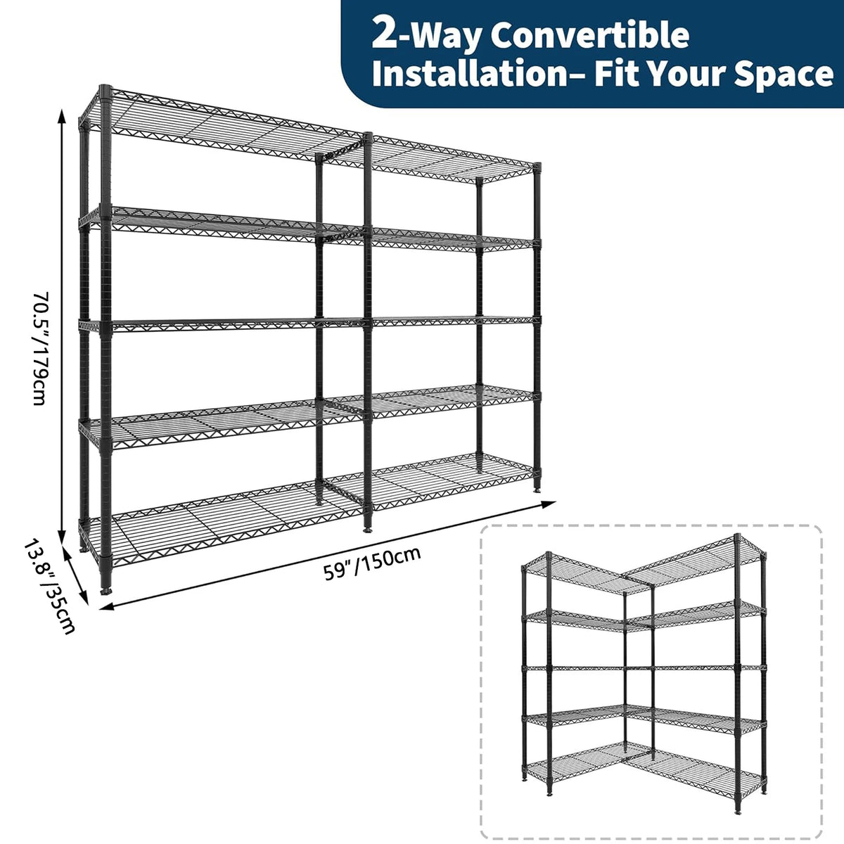 TWISTER.CK Heavy Duty Adjustable Metal Storage Shelving Unit
