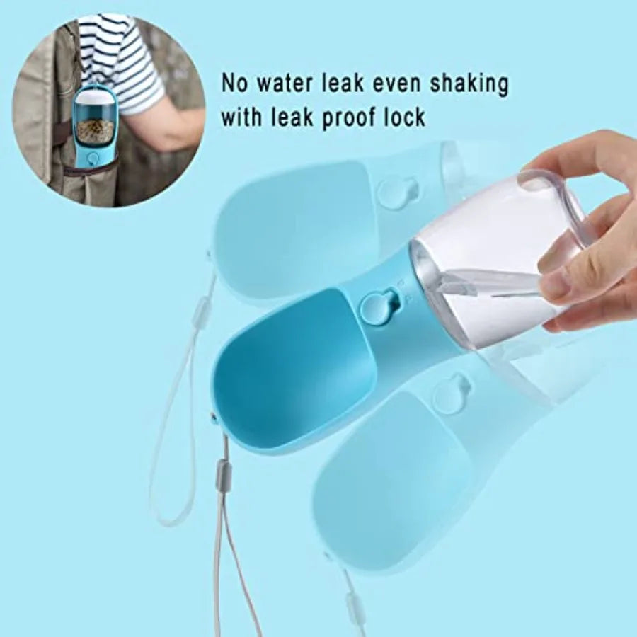 Portable Dog Water Bottle With Travel Food Container For Pets