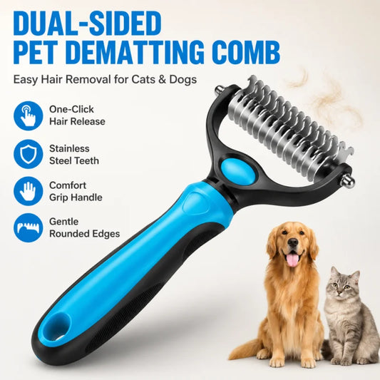 Pet Dematting Comb For Dogs And Cats Stainless Steel Rake