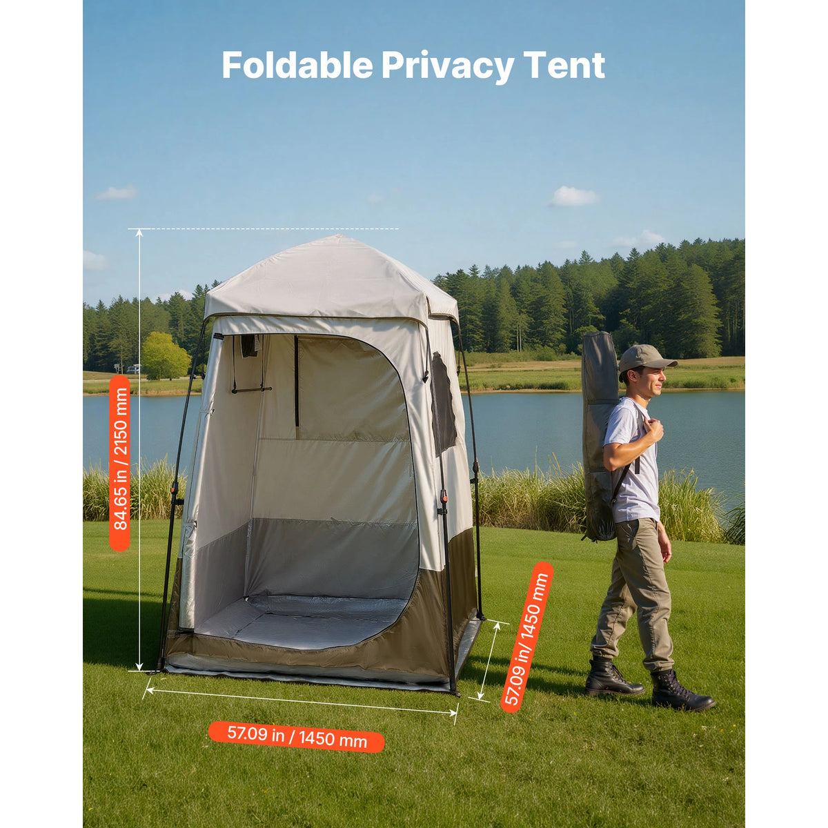 SucceBuy Foldable Camping Shower Tent Privacy Changing Room Carry Bag