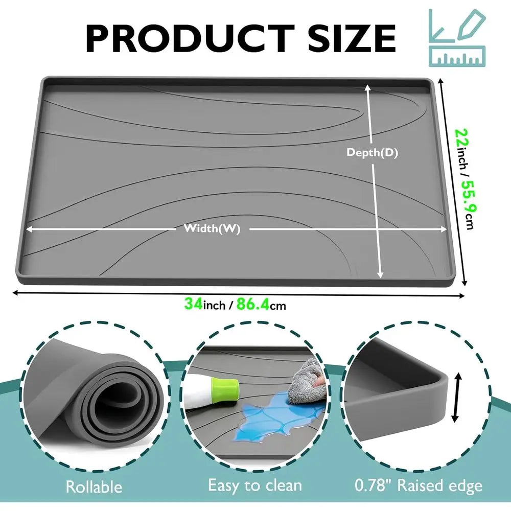 Silicone Sink Mat Waterproof Liner For Kitchen Cabinet Protection