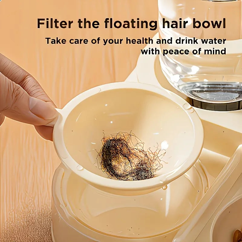 Transparent Plastic 2 In 1 Pet Feeder Water Dispenser Unit