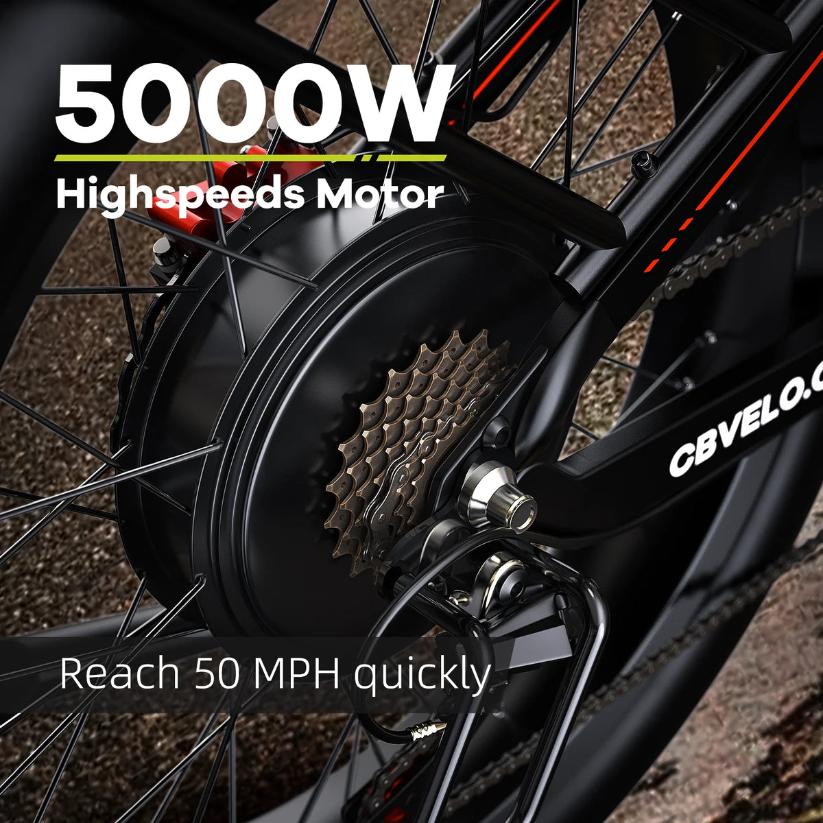 Cybervelo 5000W Fat Tire Electric Bike For Mountain Trails