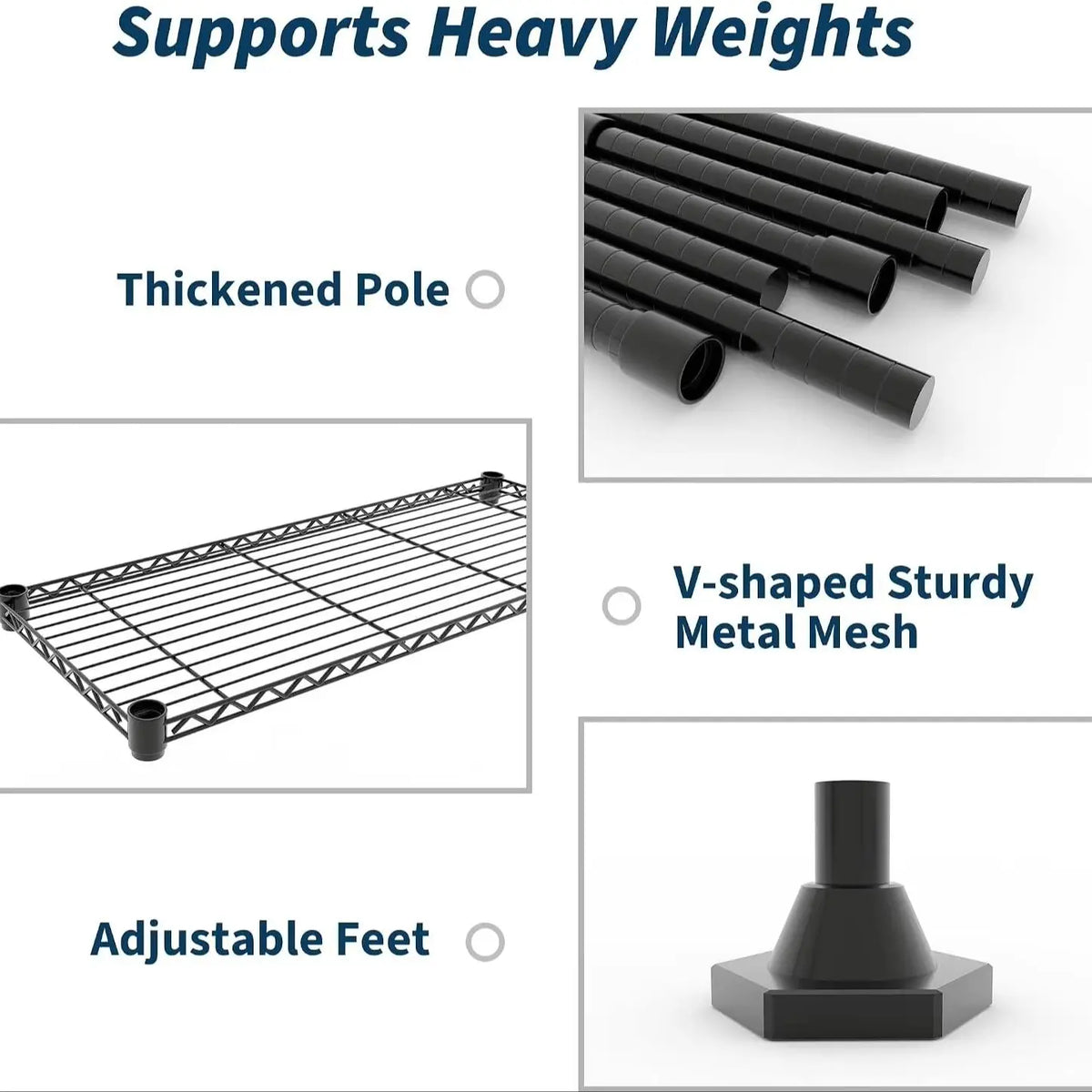 Heavy Duty Adjustable Metal Wire Shelving Rack for Garage Storage