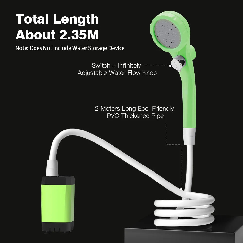 Lixada Portable Camping Shower Pump With Digital Display And Battery