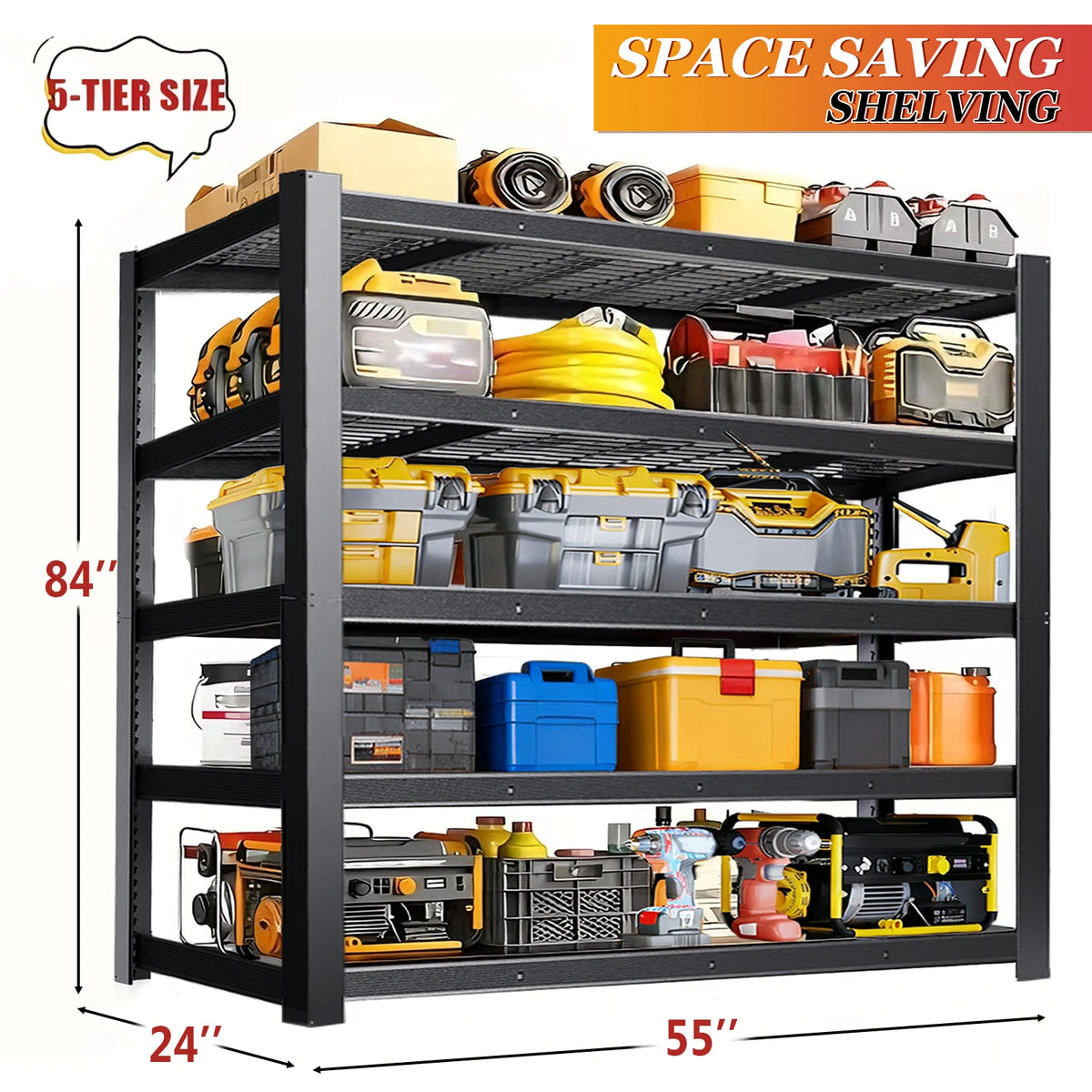 Heavy Duty Metal Storage Rack 2000 Pound Capacity Per Layer