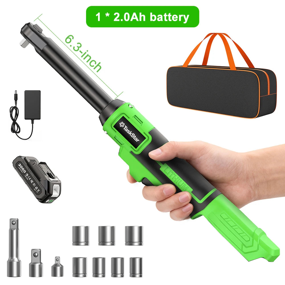 TaskStar Cordless Electric Ratchet Wrench With Batteries