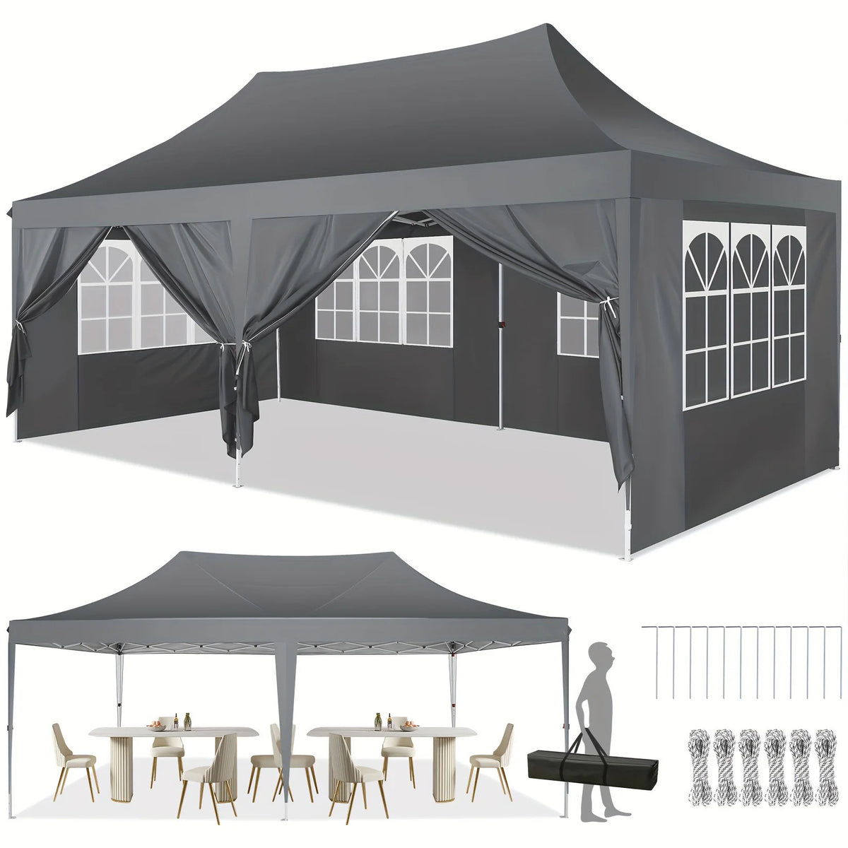Pop Up Outdoor Canopy Tent With Waterproof Gazebo For Events
