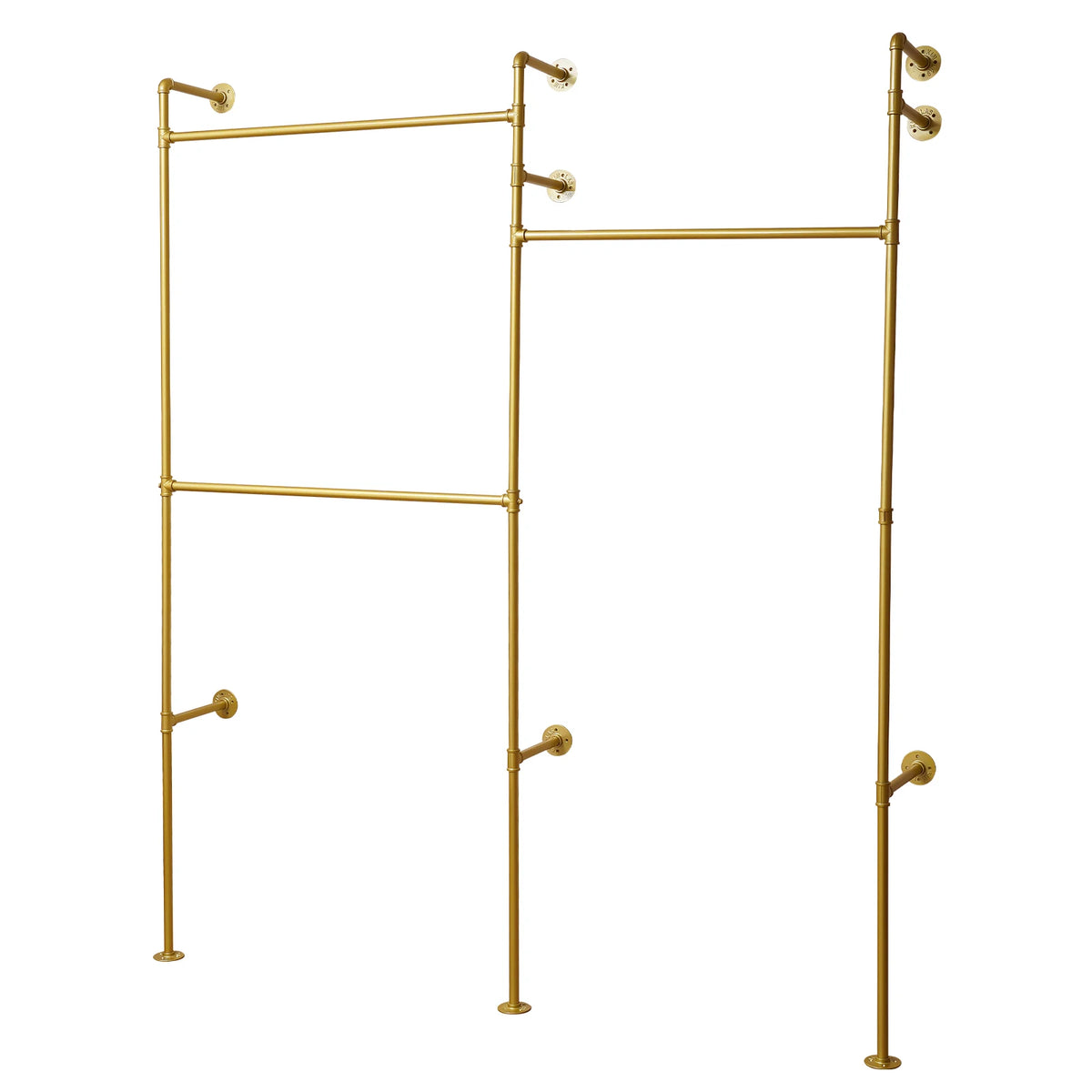 Bymaocar Wall Mounted Three Tier Industrial Pipe Garment Rack