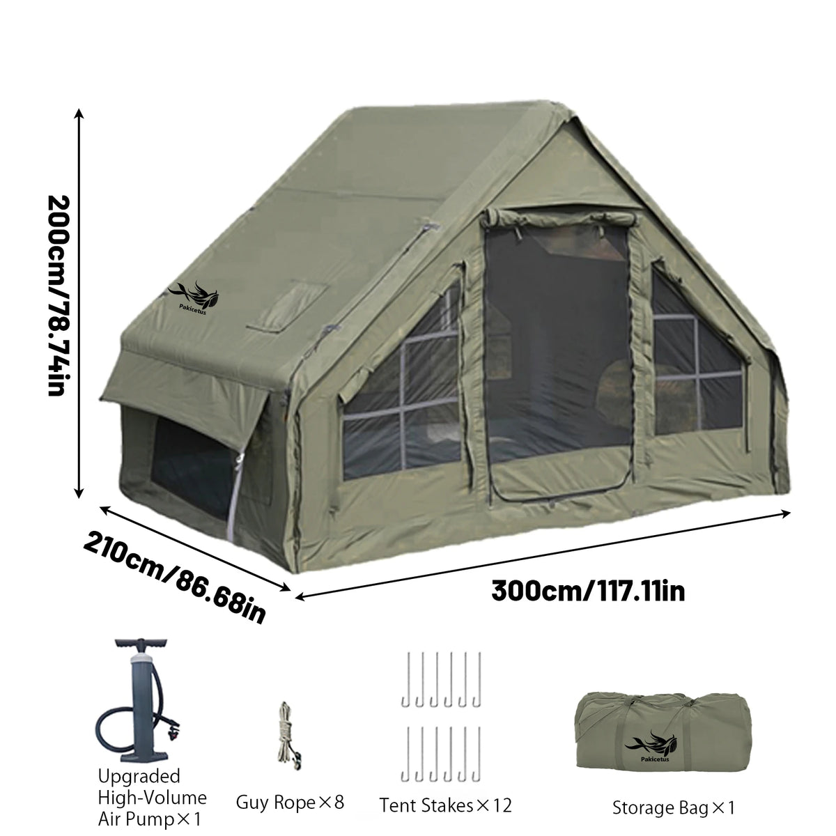 Portable Inflatable Outdoor Tent With Air Pump And Skylight