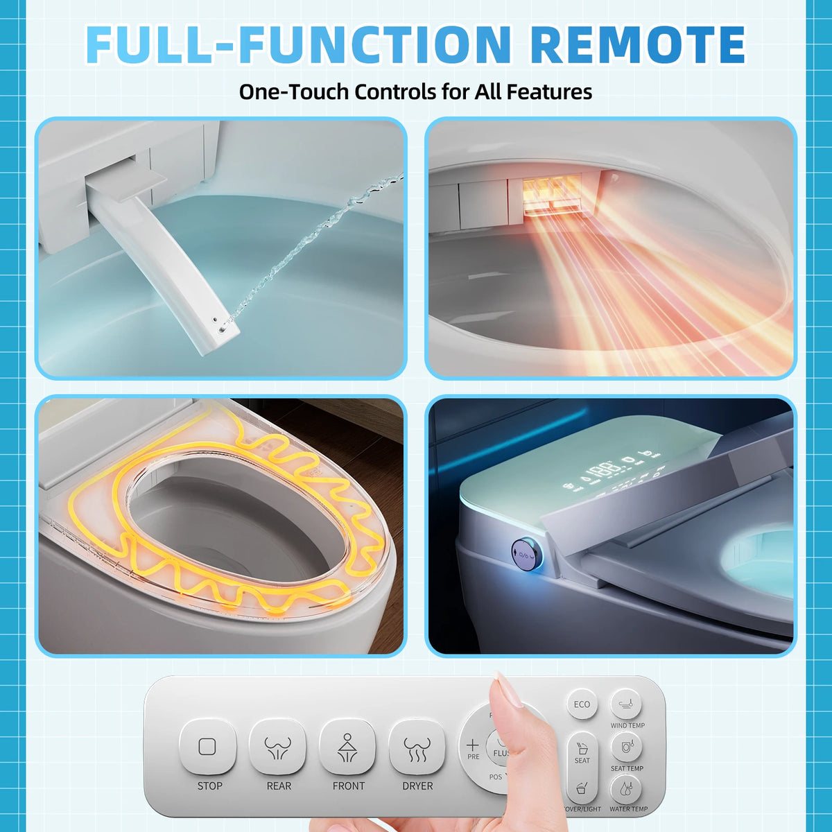 SANYIPACE Integrated Smart Toilet With Bidet And Remote Control