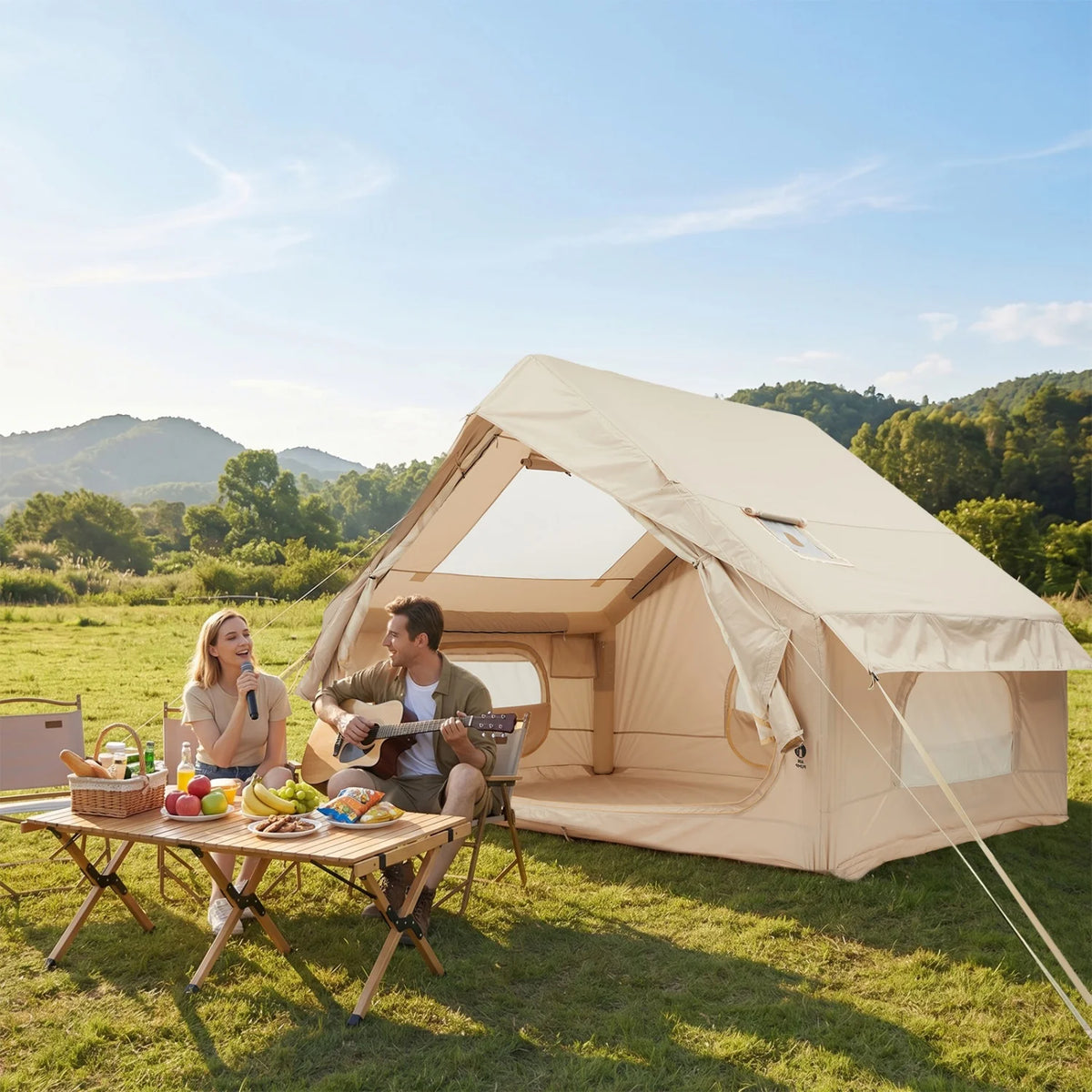 HiMISS Inflatable Camping Tent Waterproof Quick Setup Family Shelter