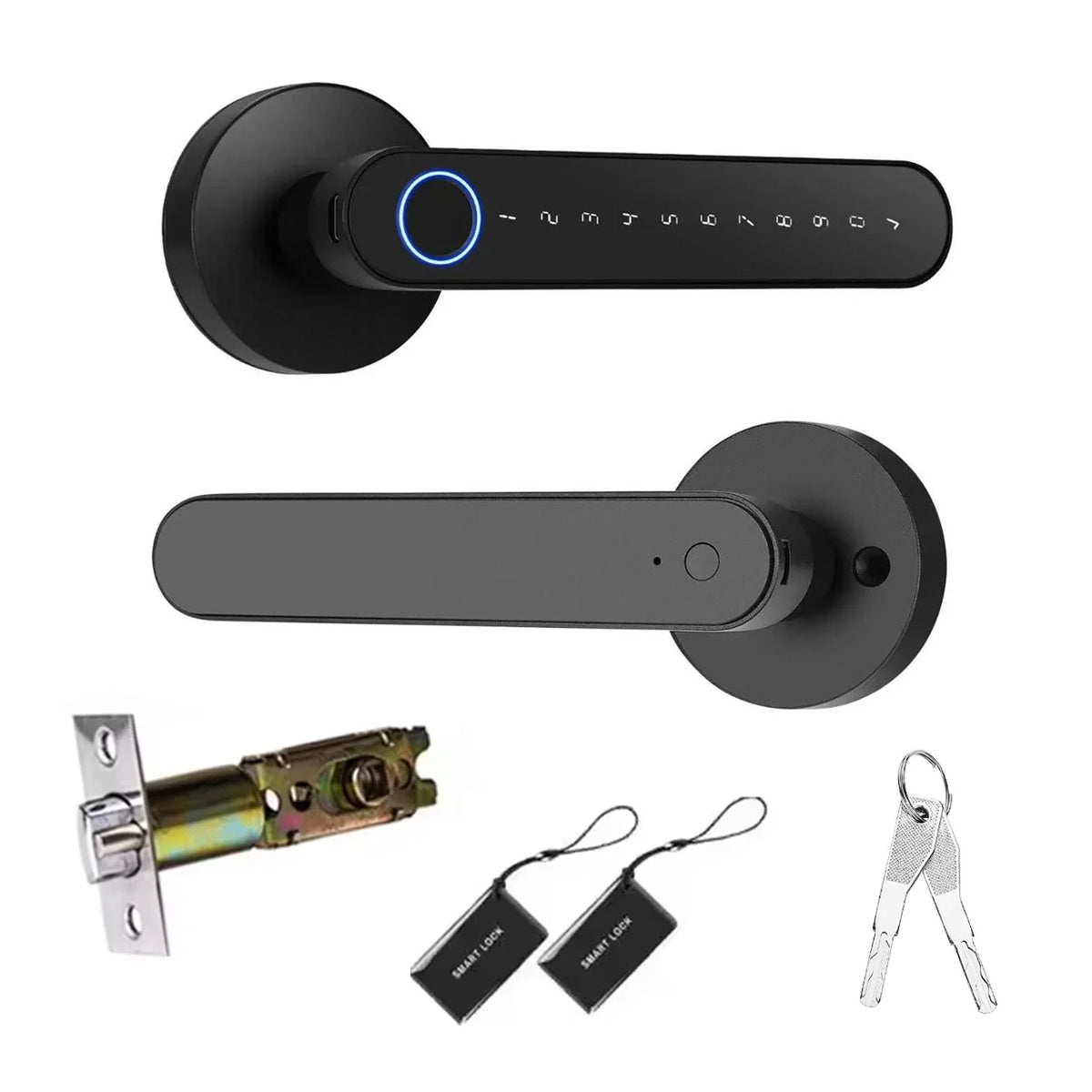DSKDFTY Smart Lever Door Lock With Bluetooth Fingerprint Keyless Entry