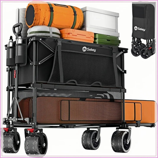 Heavy Double Decker Wagon With Extender For Camping And Sports