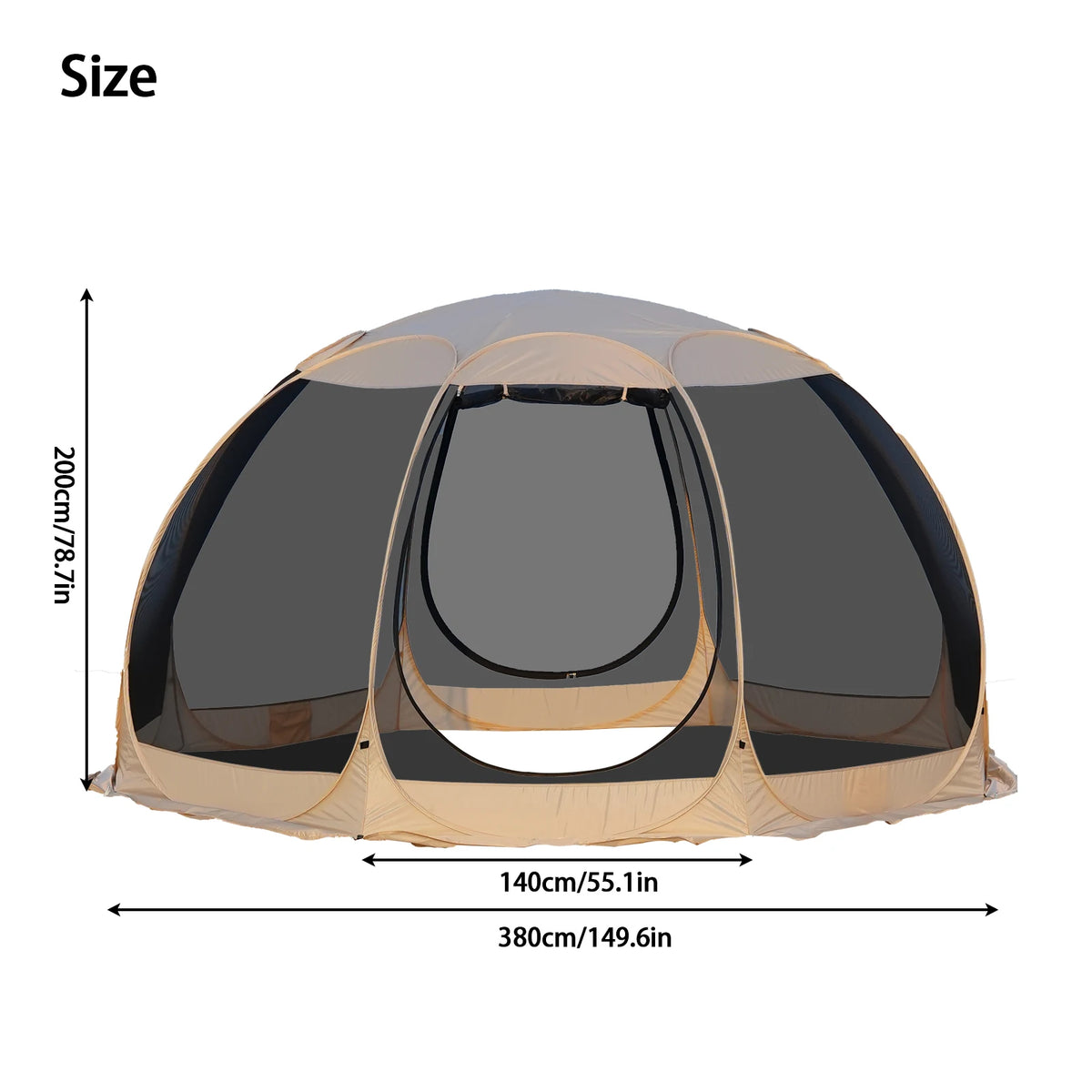 Pakicetus Portable Screen House Tent With Mosquito Net For Camping