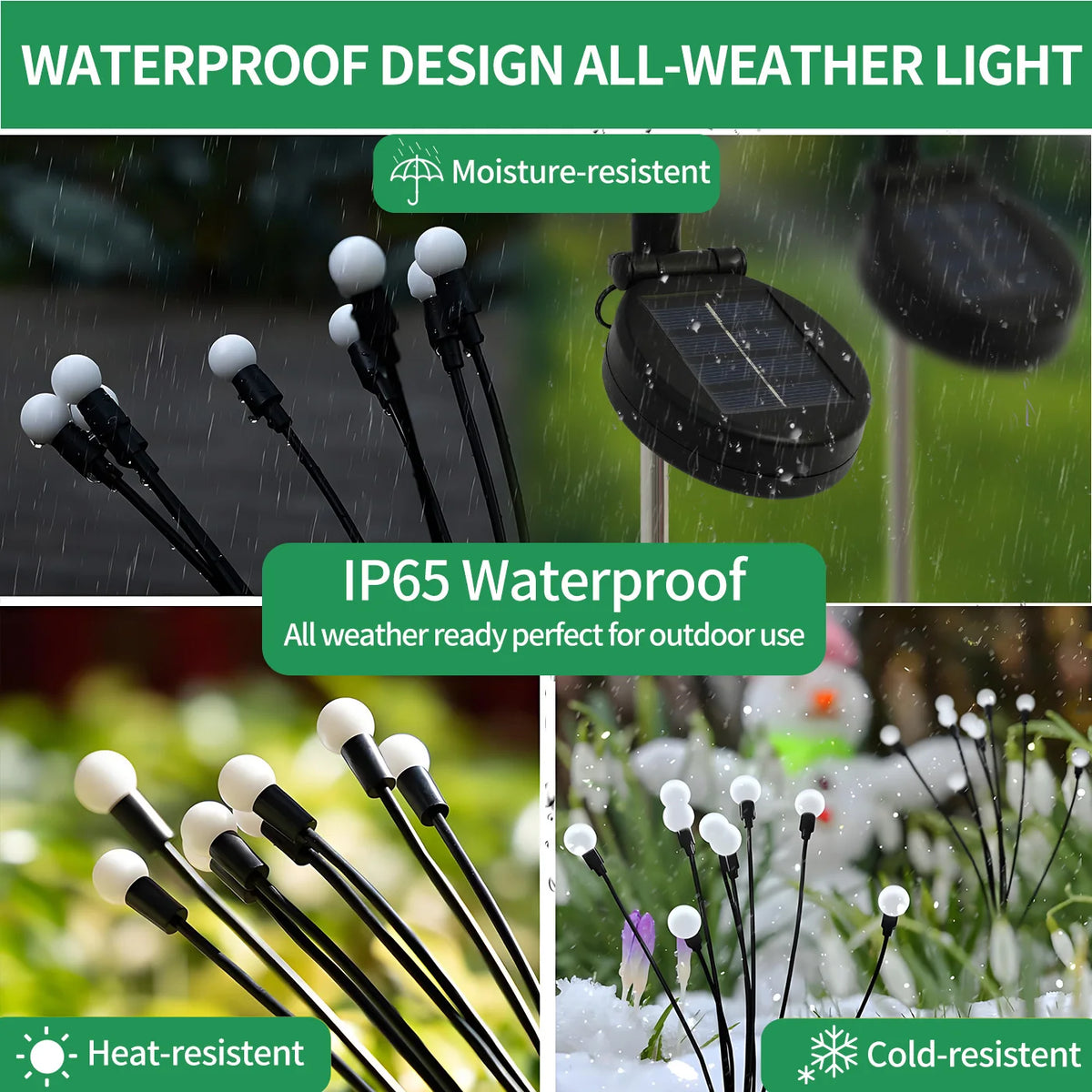 LED Solar Firefly Garden Lights Outdoor Decorative Waterproof Pathway