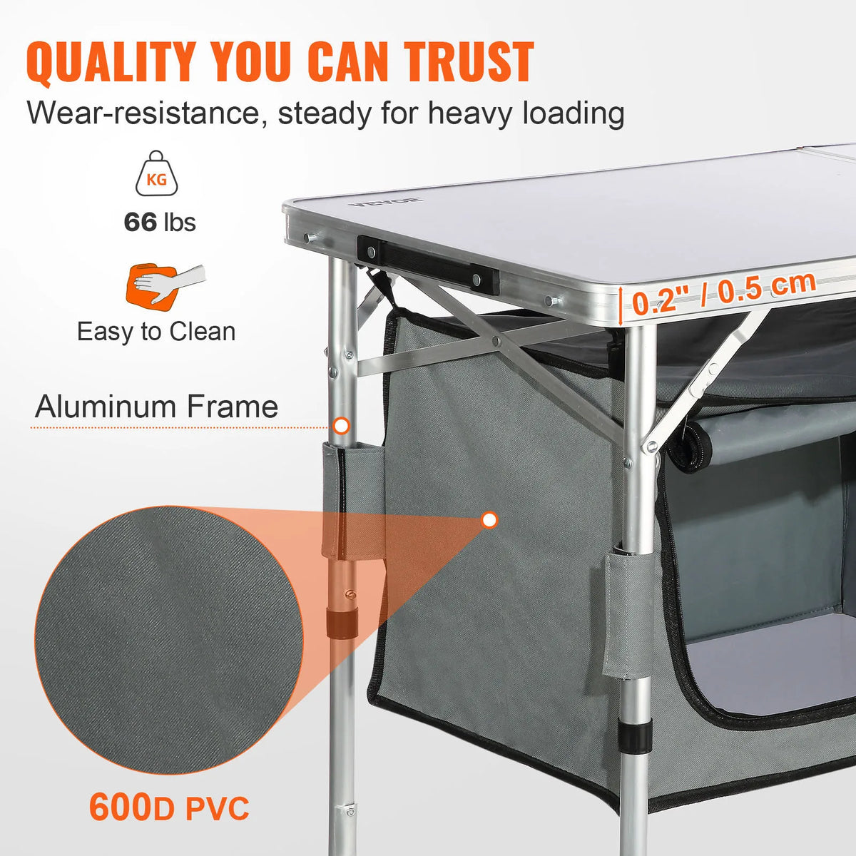 Vevor Folding Mdf Camping Kitchen Table For Outdoor Picnic