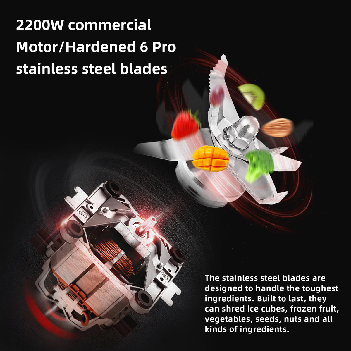 BioloMix Professional Blender for Smoothies Juices and Kitchen Mixing