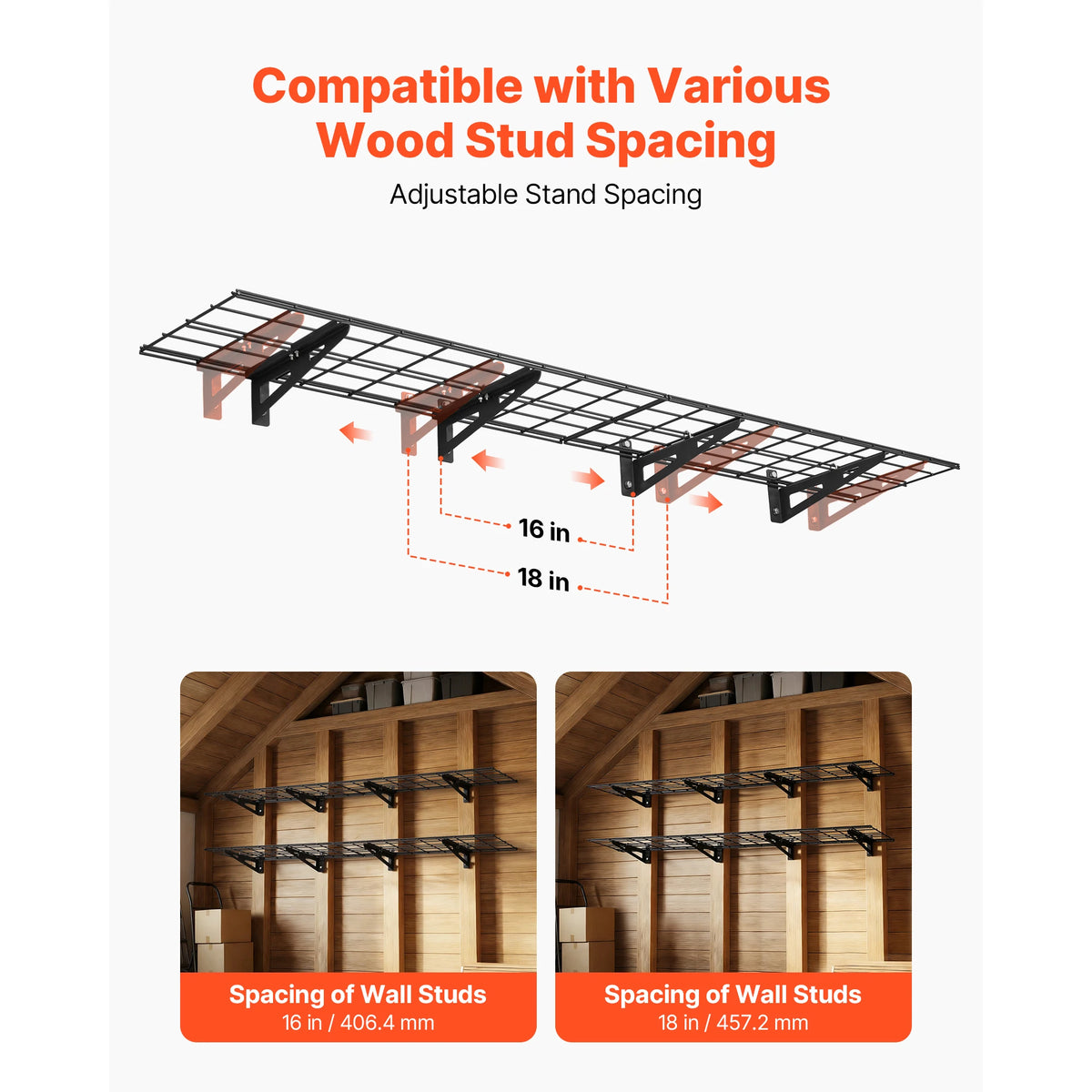 SucceBuy Heavy Duty Metal Garage Wall Shelving Storage Rack