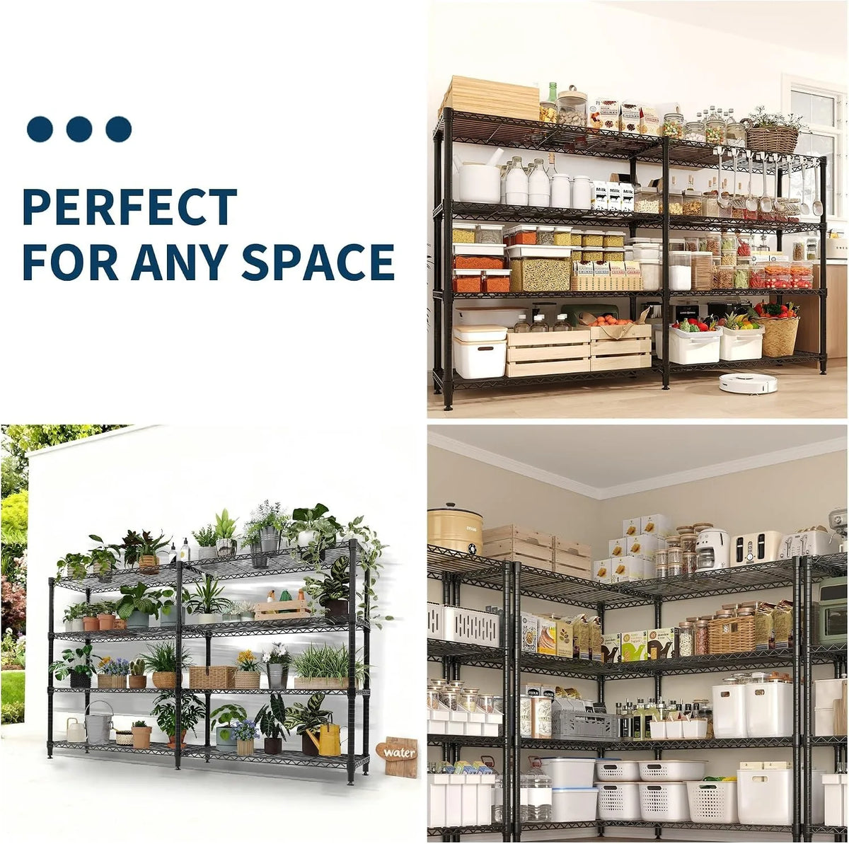 Heavy Duty Adjustable Metal Wire Shelving Rack for Garage Storage