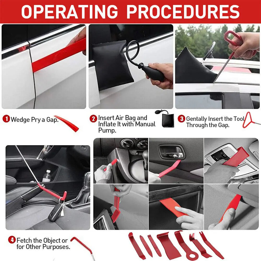 Professional 31 Piece Automotive Lockout And Trim Tool Kit