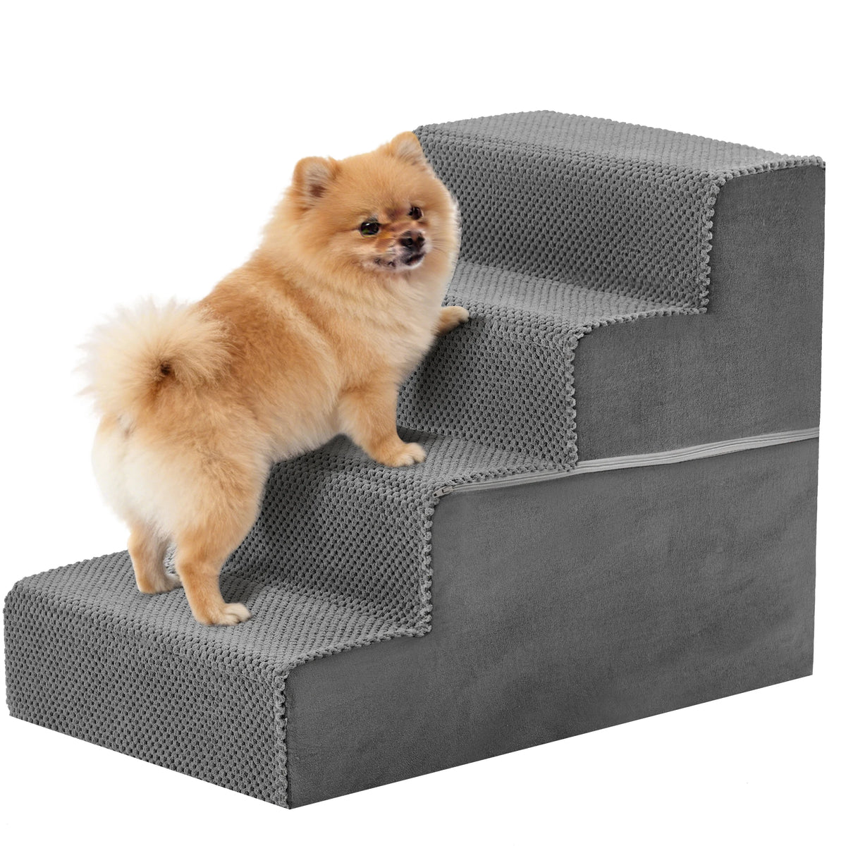 Curved Foam Dog Stairs Ramp With Non Slip Pet Steps