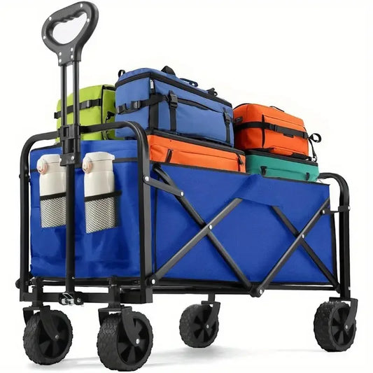 Heavy Duty Foldable All Terrain Utility Wagon With Cup Holders