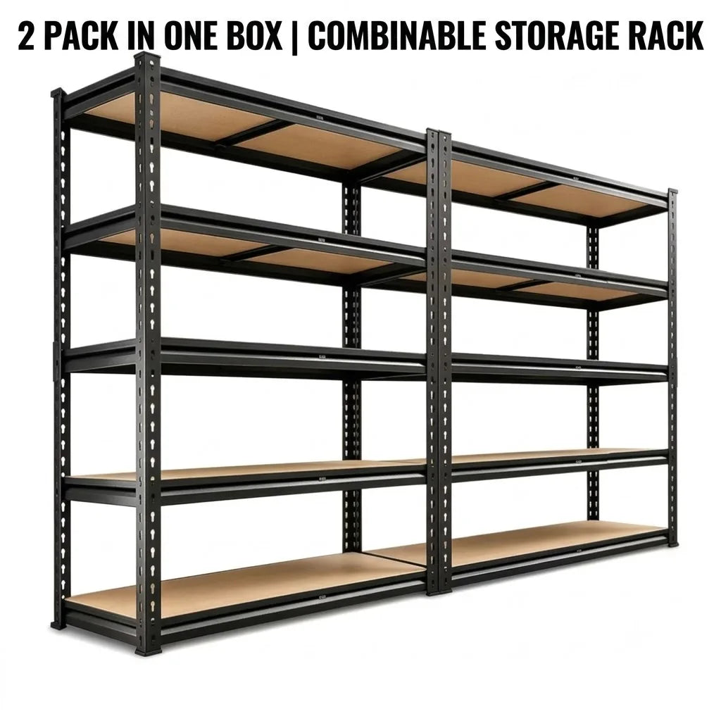 Heavy Duty Five Tier Adjustable Metal Storage Shelving Rack Set