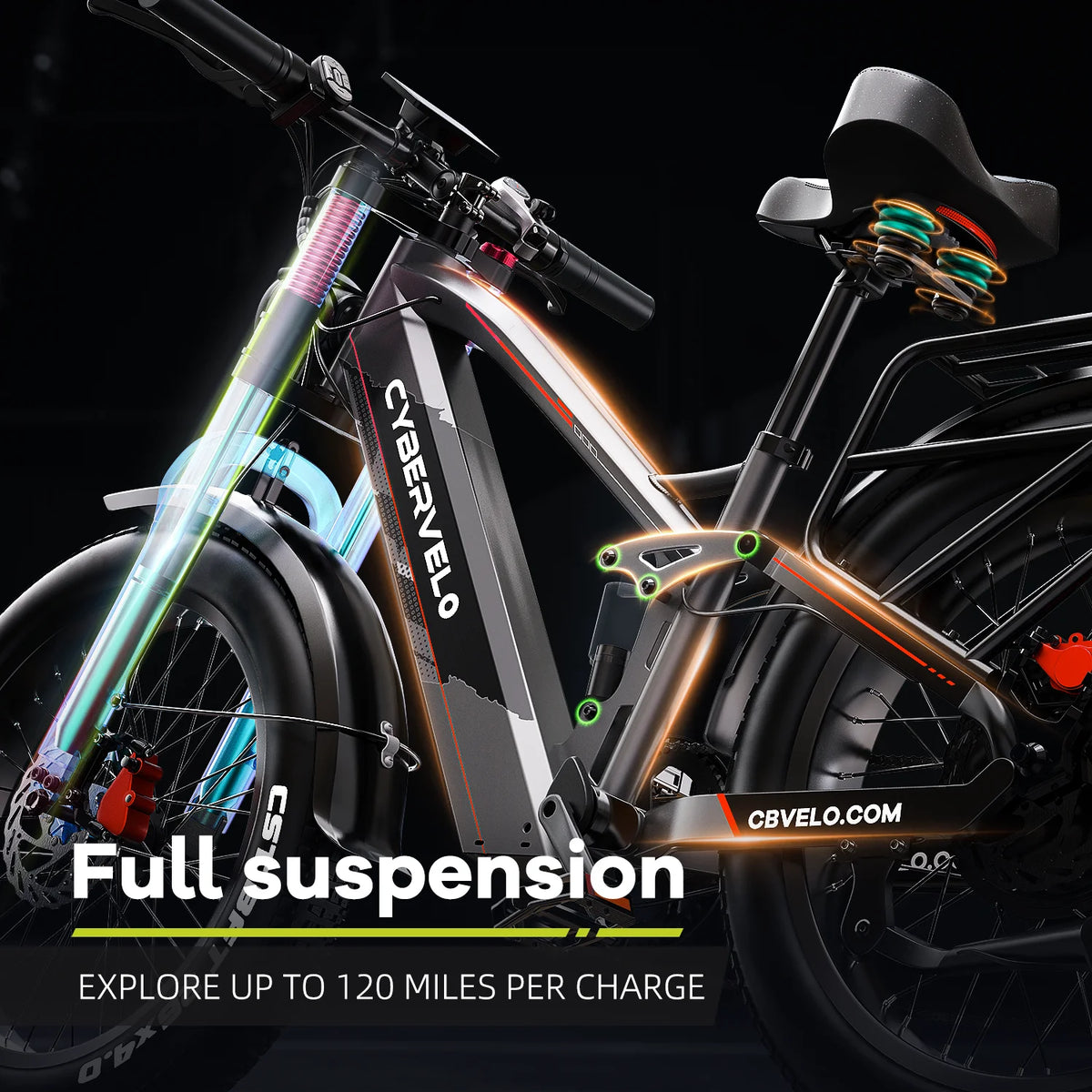 Cybervelo 5000W Fat Tire Electric Bike For Mountain Trails