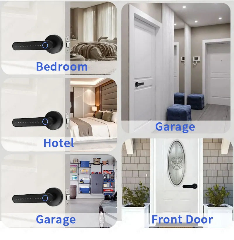 DSKDFTY Smart Lever Door Lock With Bluetooth Fingerprint Keyless Entry