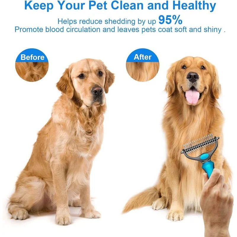 Pet Dematting Comb For Dogs And Cats Stainless Steel Rake