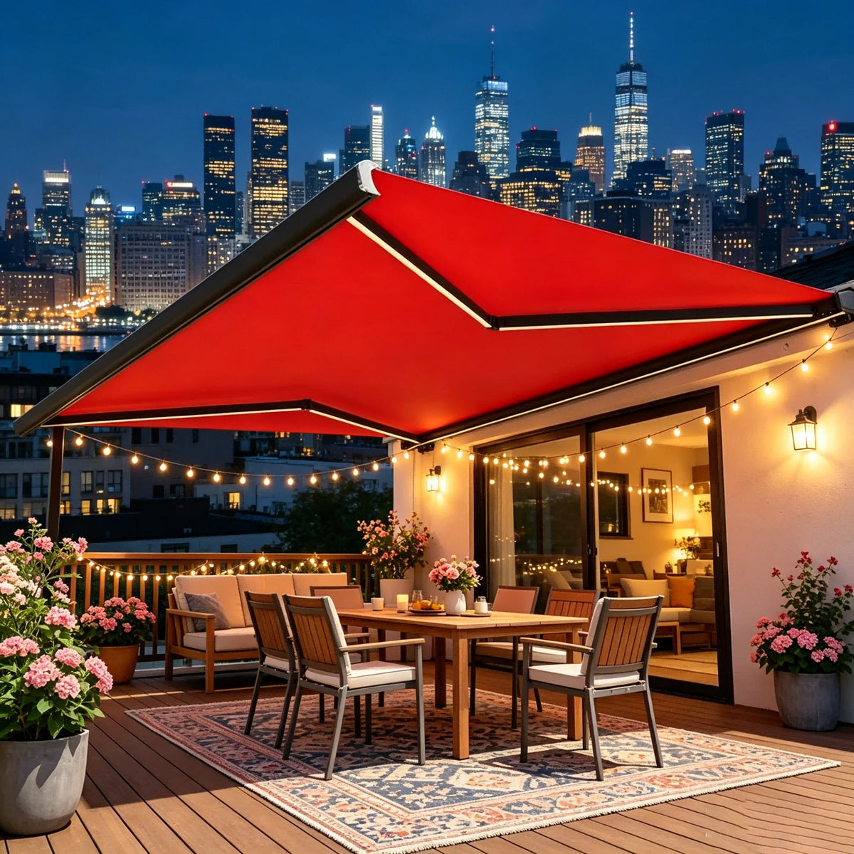 Motorized Wall Mounted Outdoor Awning Heavy Duty Aluminum Canopy
