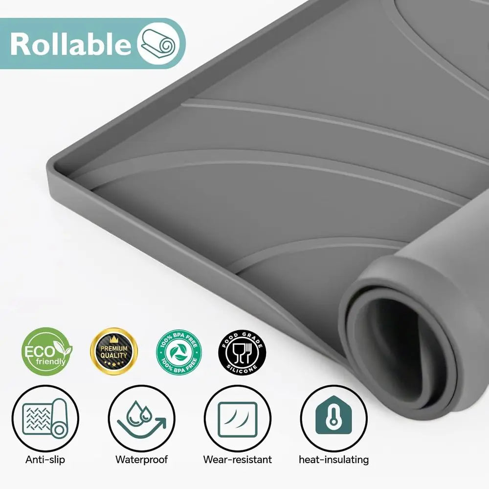 Silicone Sink Mat Waterproof Liner For Kitchen Cabinet Protection