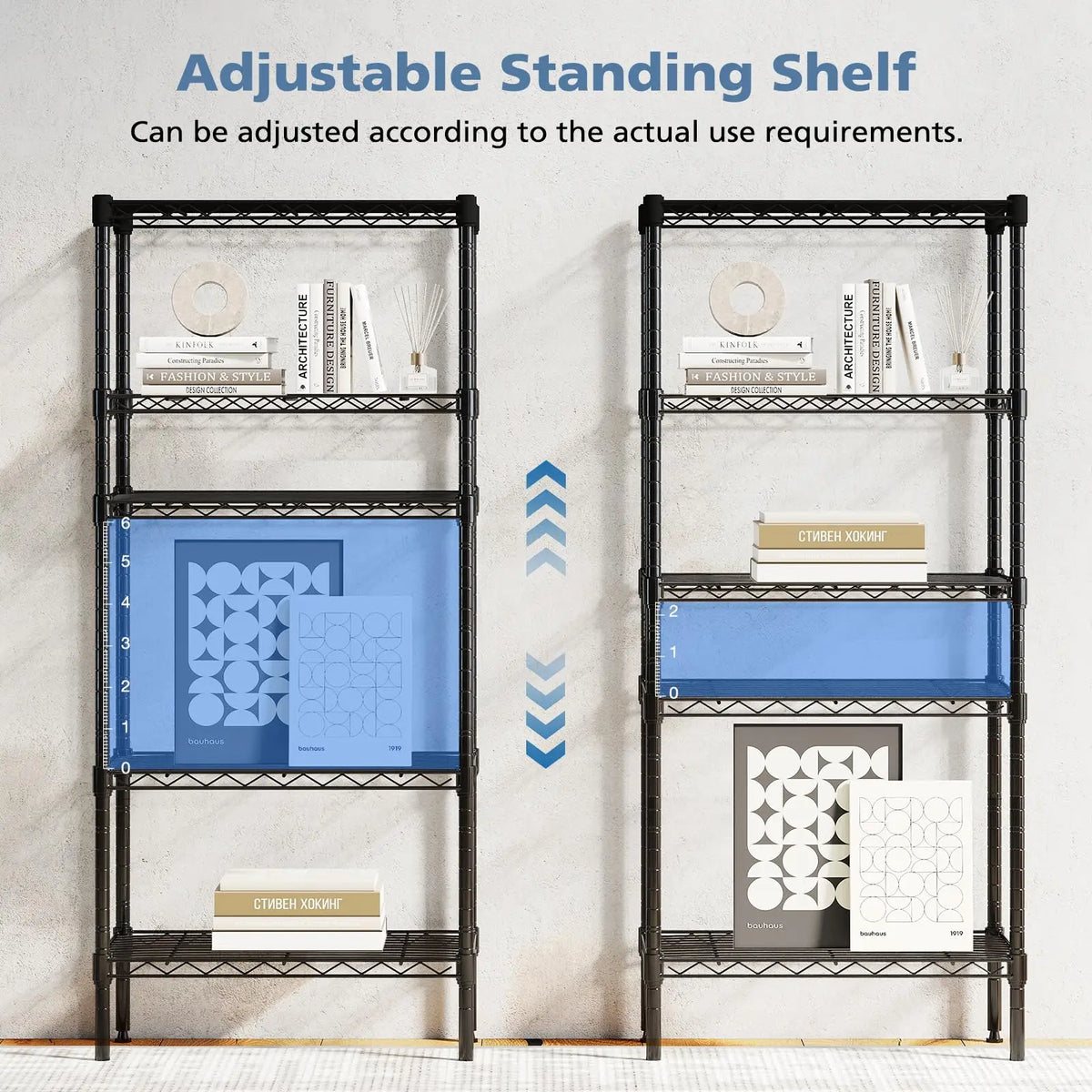 JHK Adjustable Metal Wire Storage Shelving For Home Organization
