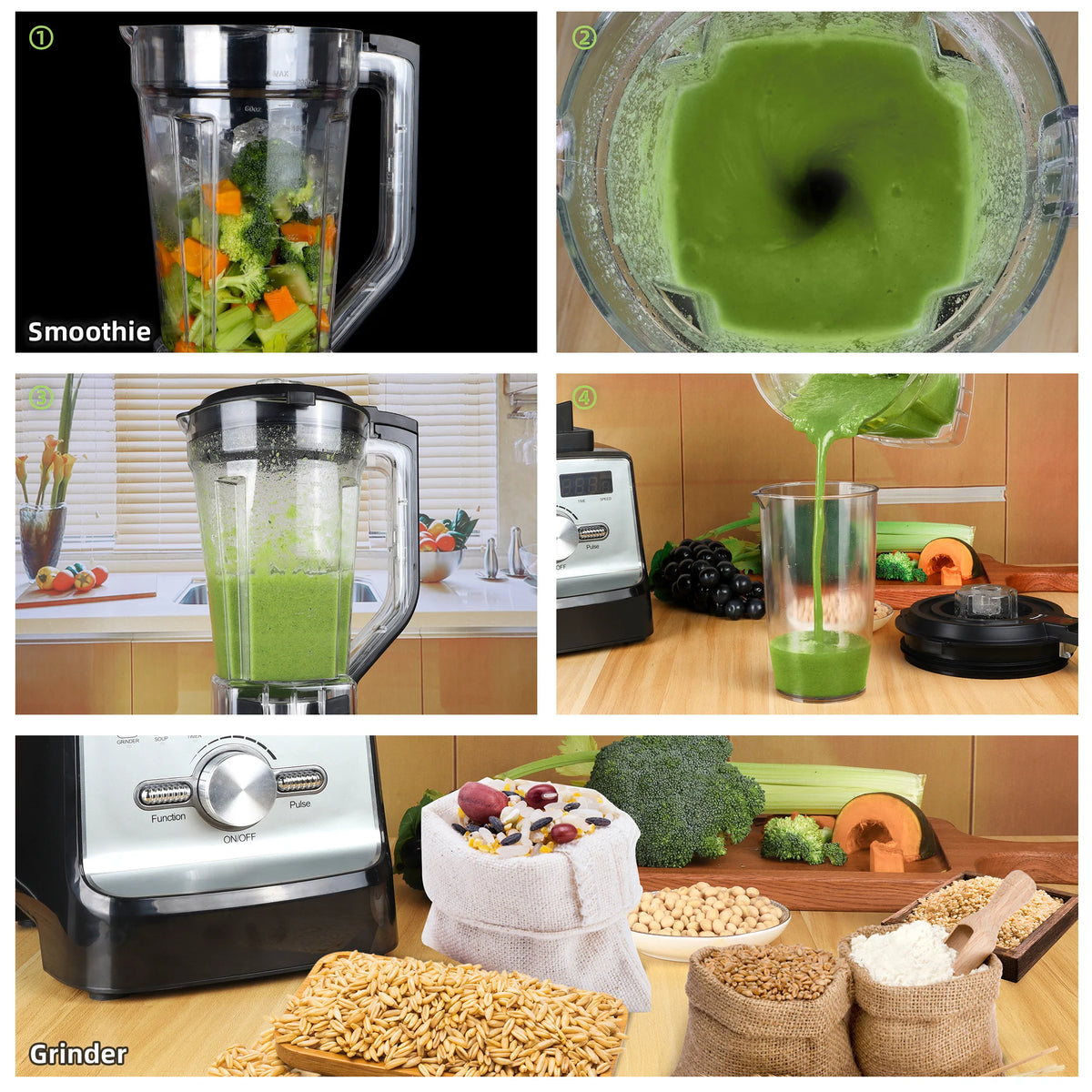BioloMix Professional Blender for Smoothies Juices and Kitchen Mixing