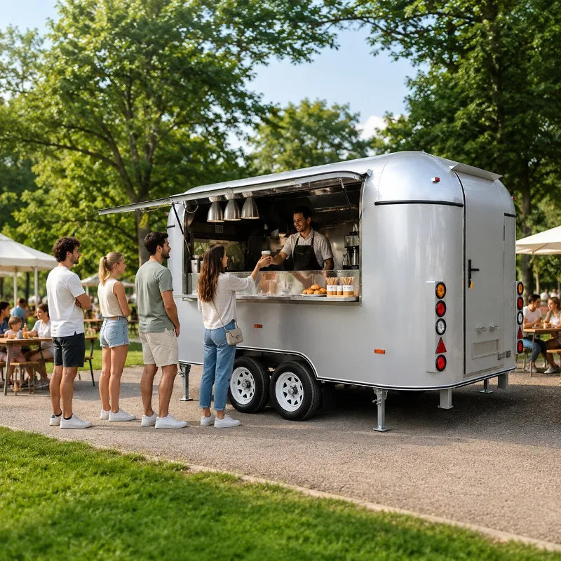 Commercial Mobile Food Trailer With Custom Kitchen For Ice Cream