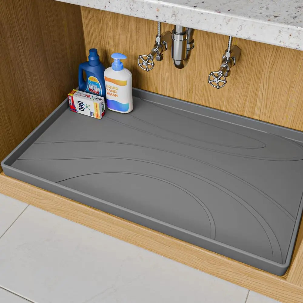 Silicone Sink Mat Waterproof Liner For Kitchen Cabinet Protection
