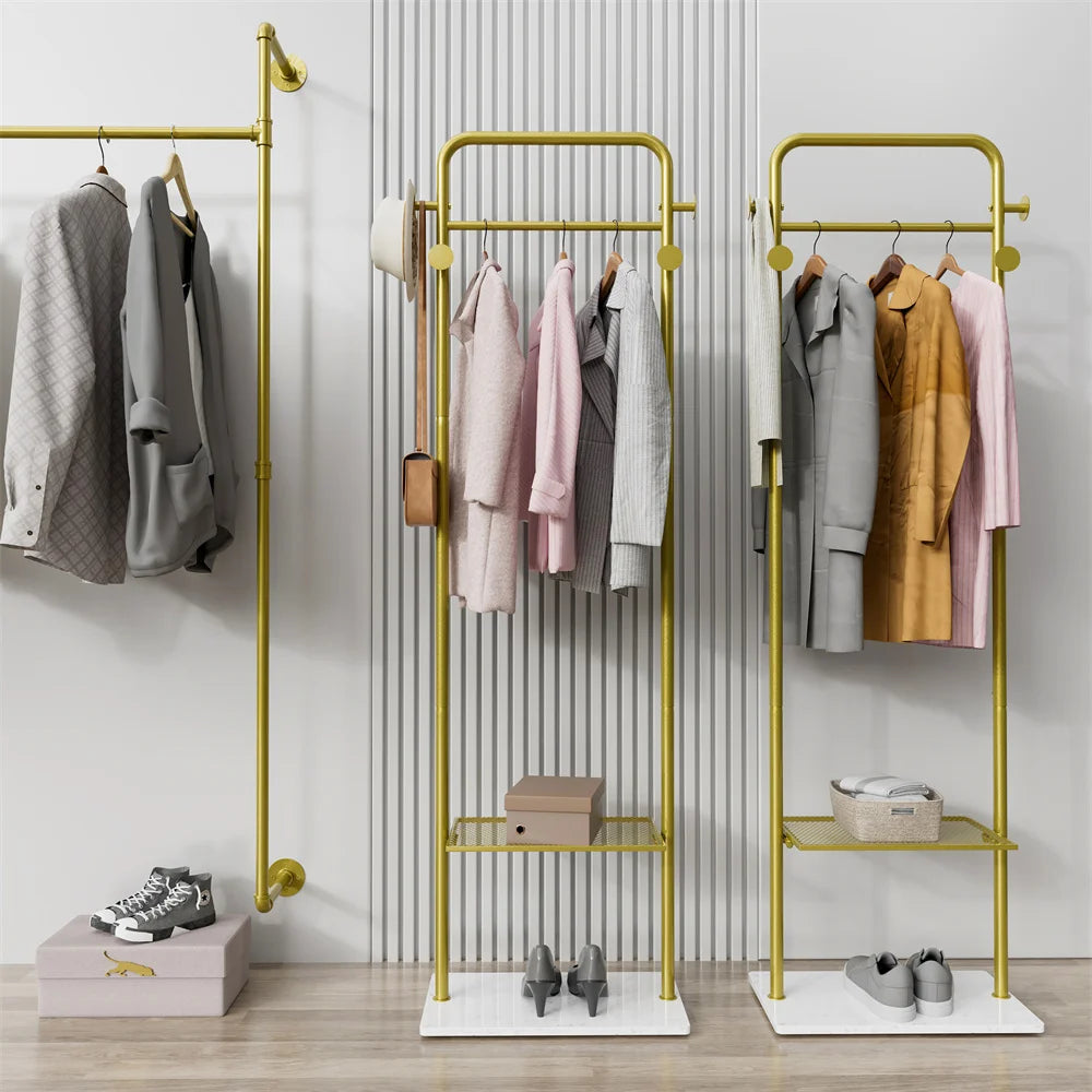 Heavy Duty Freestanding Metal Coat Rack With Granite Stone Base