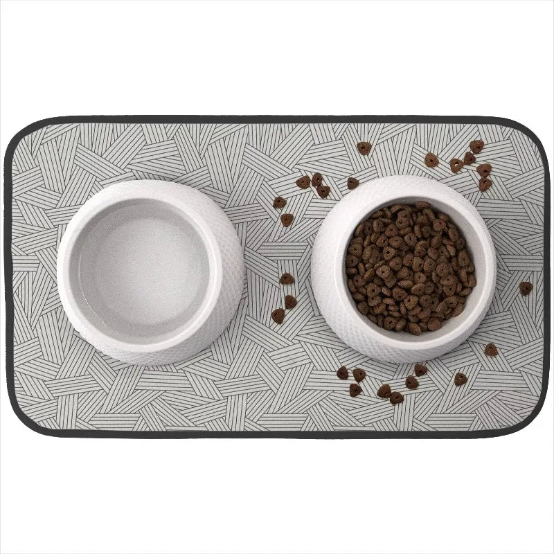 Pet Bowl Mat For Cleaner Floors With Cute Assorted Prints