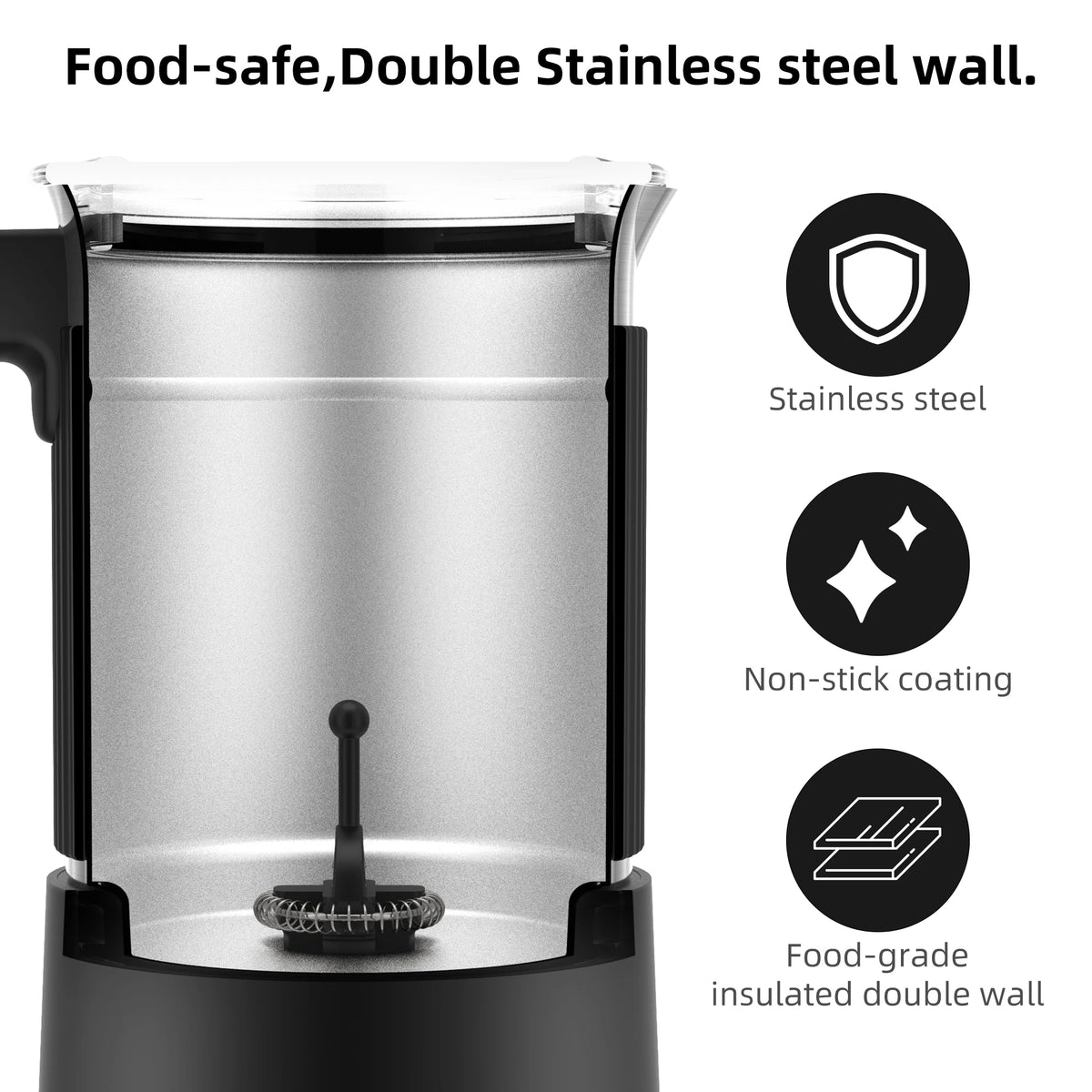 BioloMix 5-in-1 Detachable Milk Frother And Hot Chocolate Maker